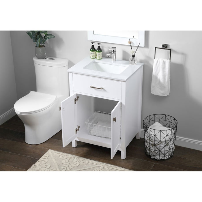 Elegant Lighting Harrison 24"L Single Vanity Sink, White