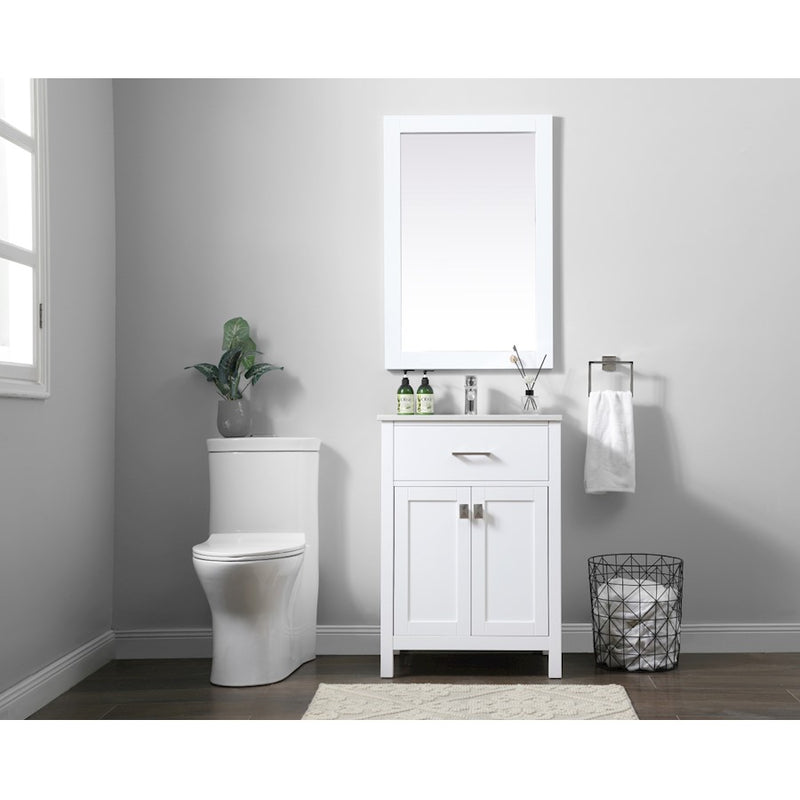 Elegant Lighting Harrison 24"L Single Vanity Sink, White