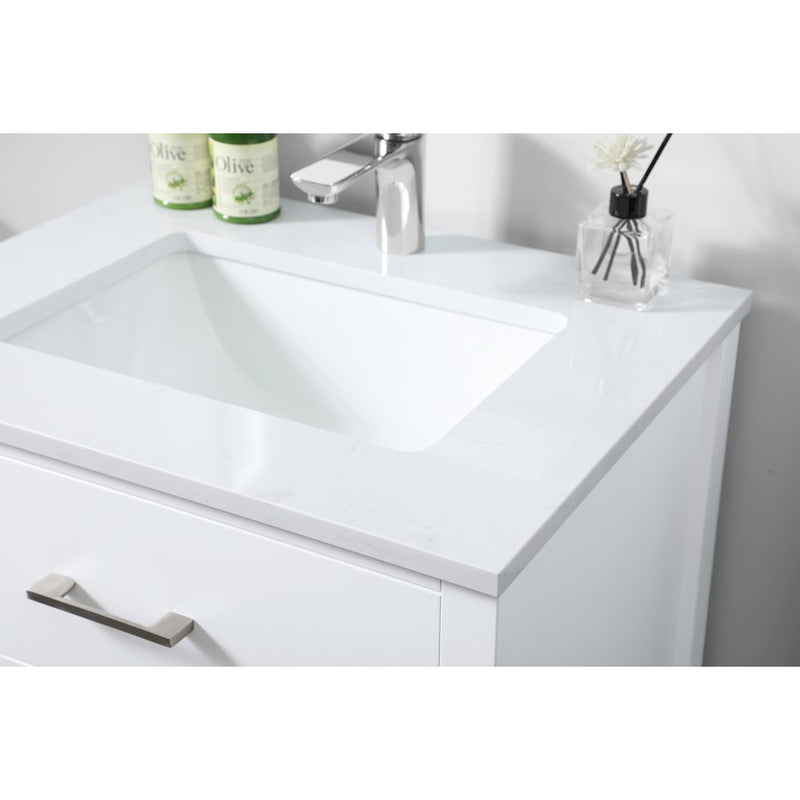 Elegant Lighting Harrison 24"L Single Vanity Sink, White