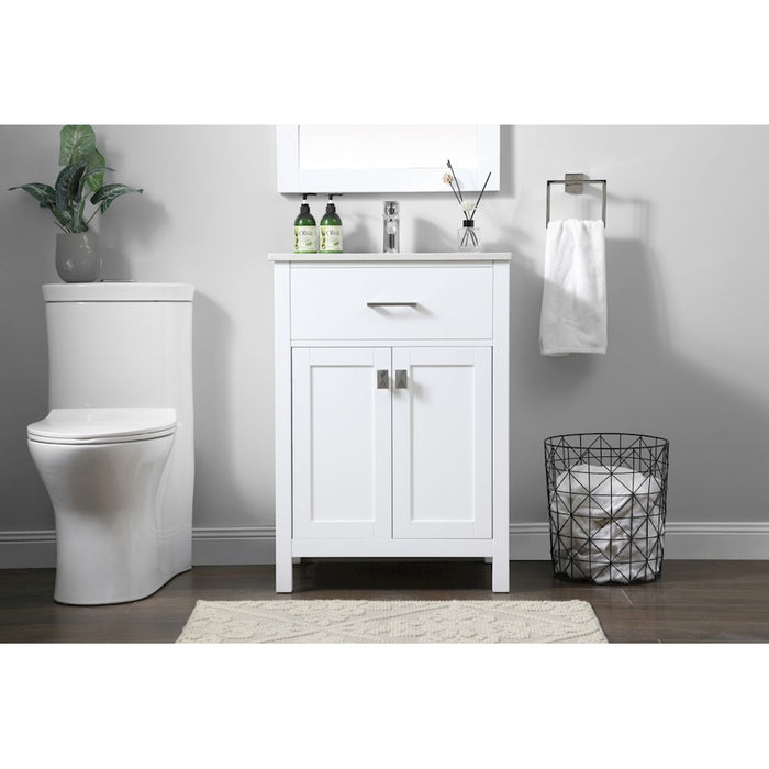 Elegant Lighting Harrison 24"L Single Vanity Sink, White