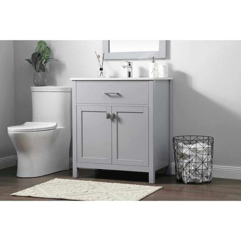 Elegant Lighting Harrison 30"L Single Vanity Sink, Grey