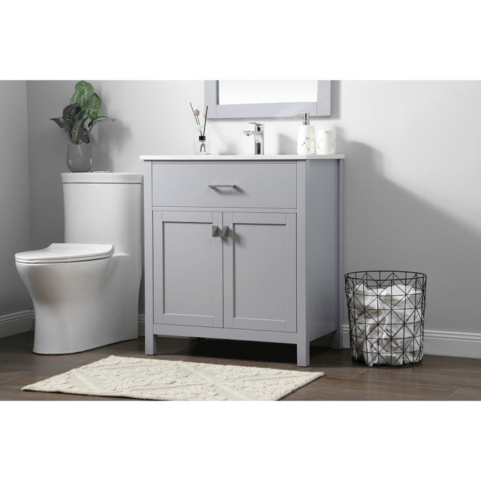 Elegant Lighting Harrison 30"L Single Vanity Sink, Grey
