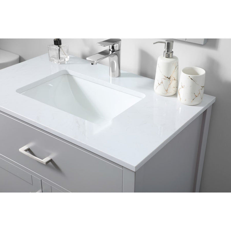 Elegant Lighting Harrison 30"L Single Vanity Sink, Grey