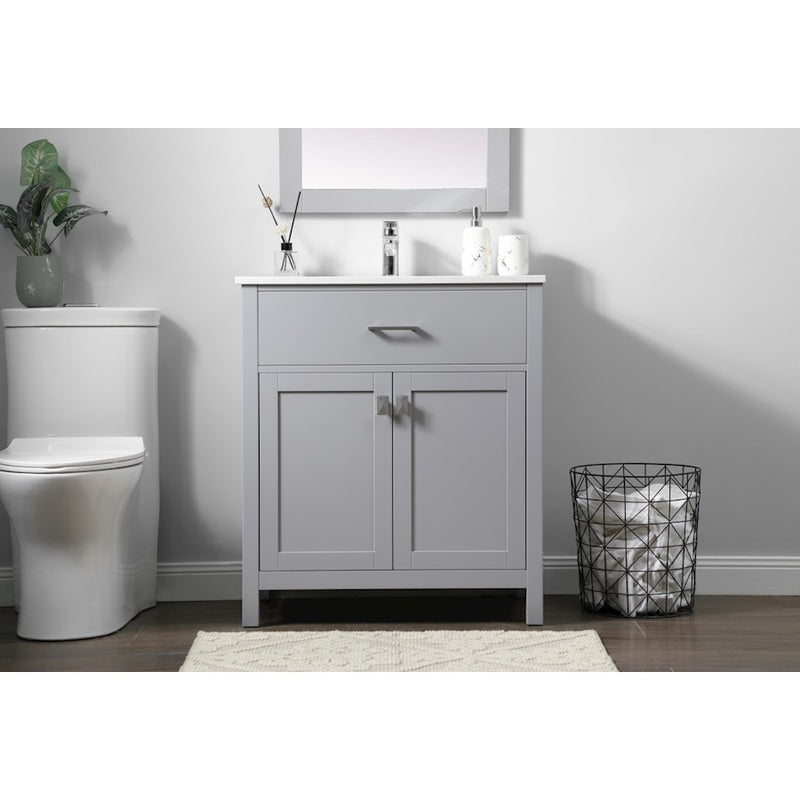 Elegant Lighting Harrison 30"L Single Vanity Sink, Grey