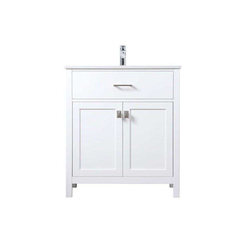 Elegant Lighting Harrison 30"L Single Vanity Sink, White - VF28830WH