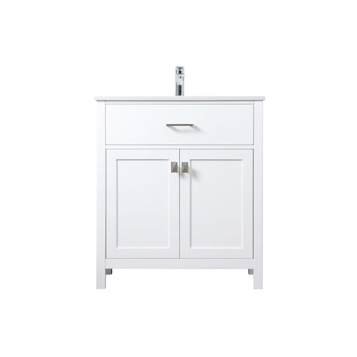 Elegant Lighting Harrison 30"L Single Vanity Sink, White - VF28830WH