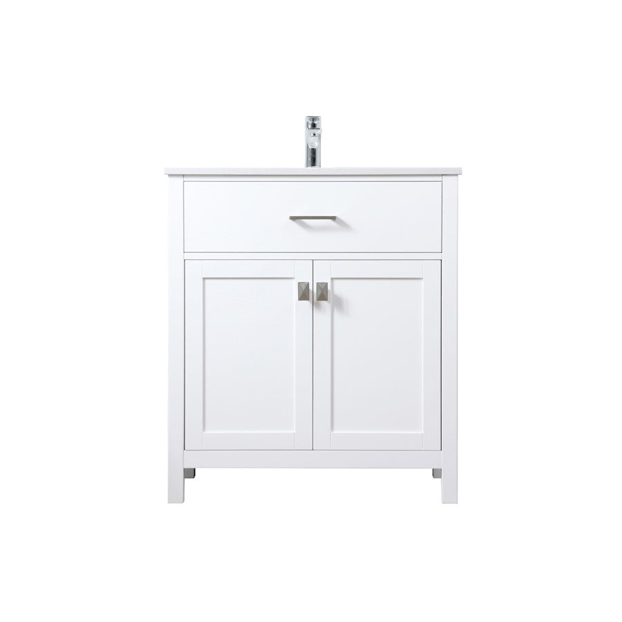 Elegant Lighting Harrison 30"L Single Vanity Sink, White - VF28830WH
