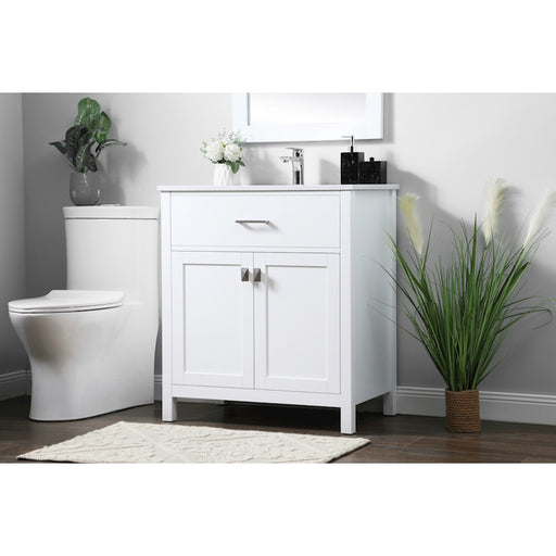 Elegant Lighting Harrison 30"L Single Vanity Sink, White