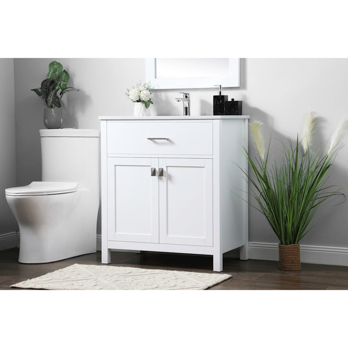 Elegant Lighting Harrison 30"L Single Vanity Sink, White