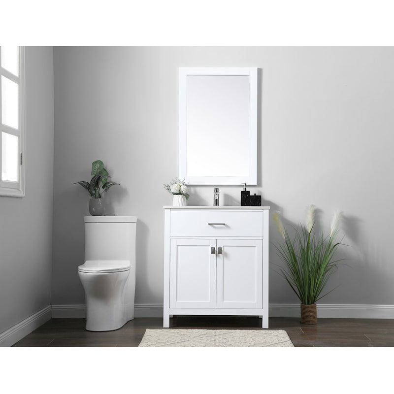 Elegant Lighting Harrison 30"L Single Vanity Sink, White