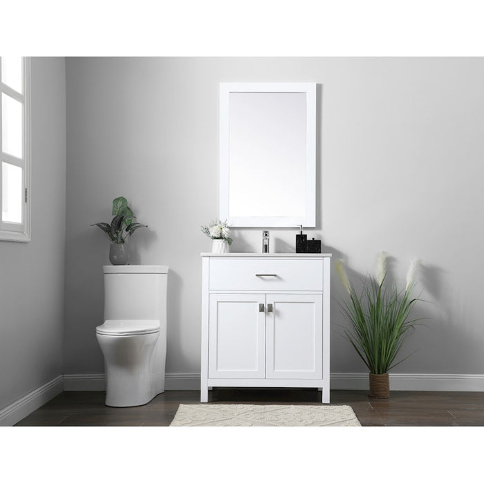 Elegant Lighting Harrison 30"L Single Vanity Sink, White