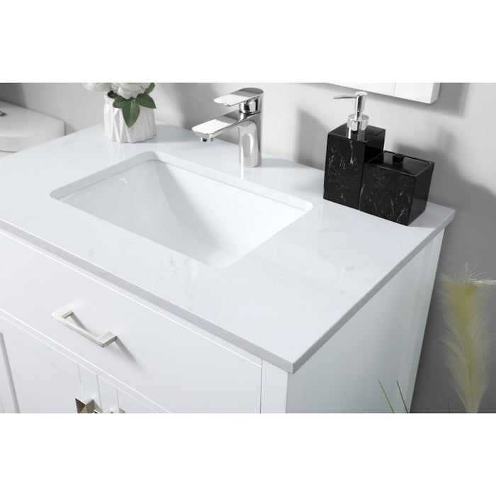 Elegant Lighting Harrison 30"L Single Vanity Sink, White
