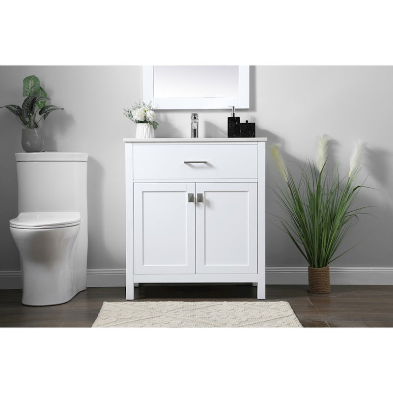 Elegant Lighting Harrison 30"L Single Vanity Sink, White