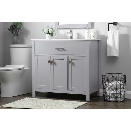 Elegant Lighting Harrison 36"L Single Vanity Sink, Grey