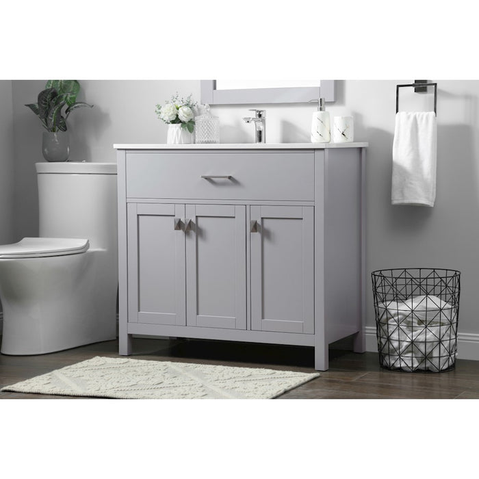 Elegant Lighting Harrison 36"L Single Vanity Sink, Grey