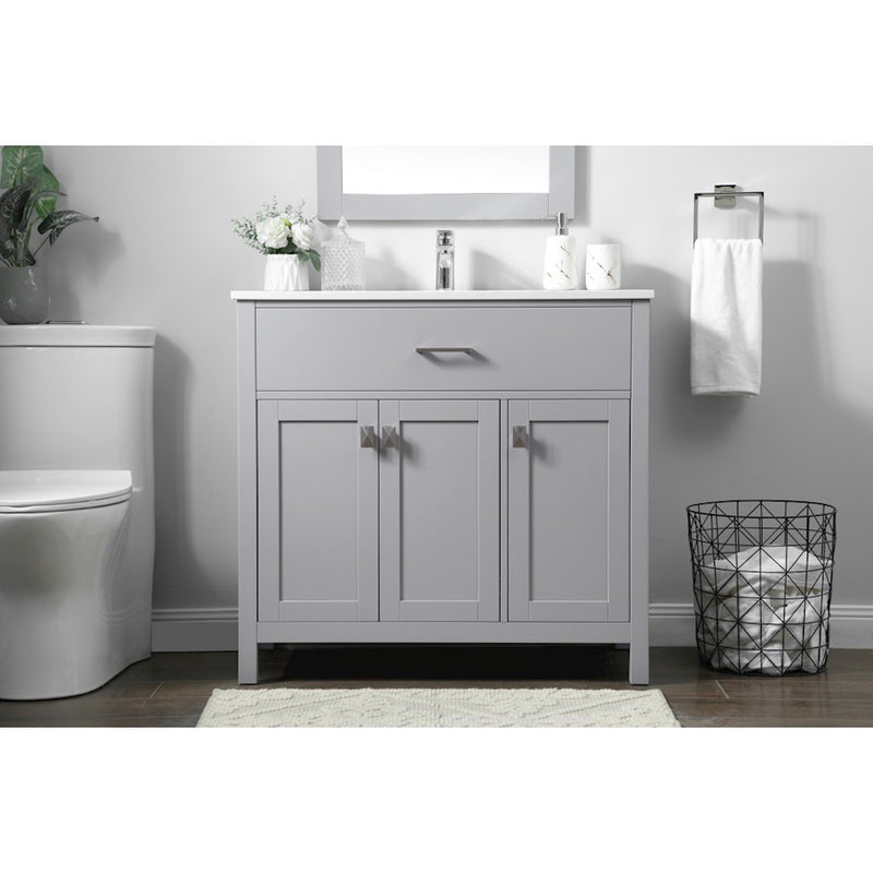 Elegant Lighting Harrison 36"L Single Vanity Sink, Grey