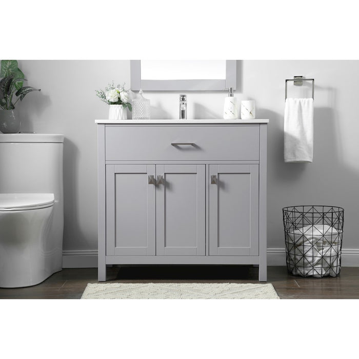 Elegant Lighting Harrison 36"L Single Vanity Sink, Grey