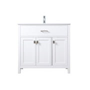Elegant Lighting Harrison 36"L Single Vanity Sink, White - VF28836WH