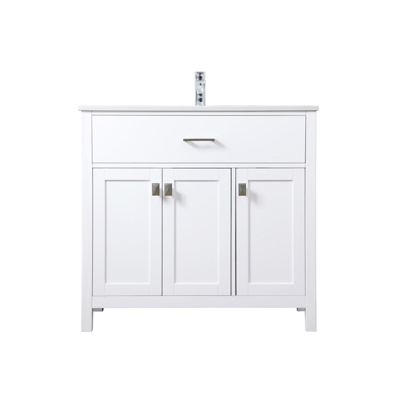 Elegant Lighting Harrison 36"L Single Vanity Sink, White - VF28836WH