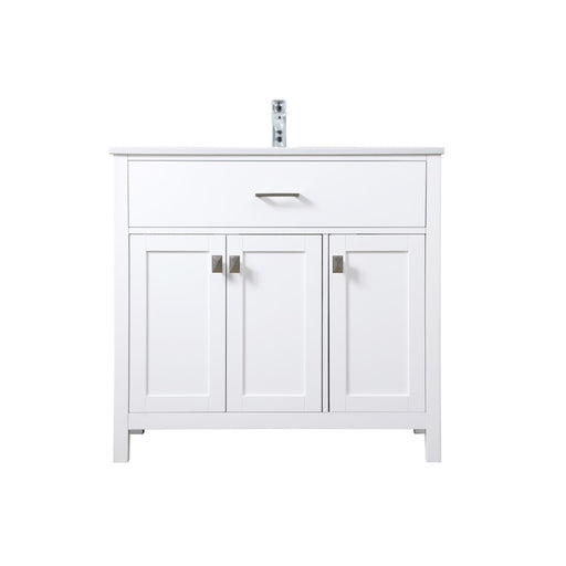 Elegant Lighting Harrison 36"L Single Vanity Sink, White - VF28836WH