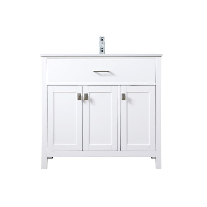 Elegant Lighting Harrison 36"L Single Vanity Sink, White - VF28836WH