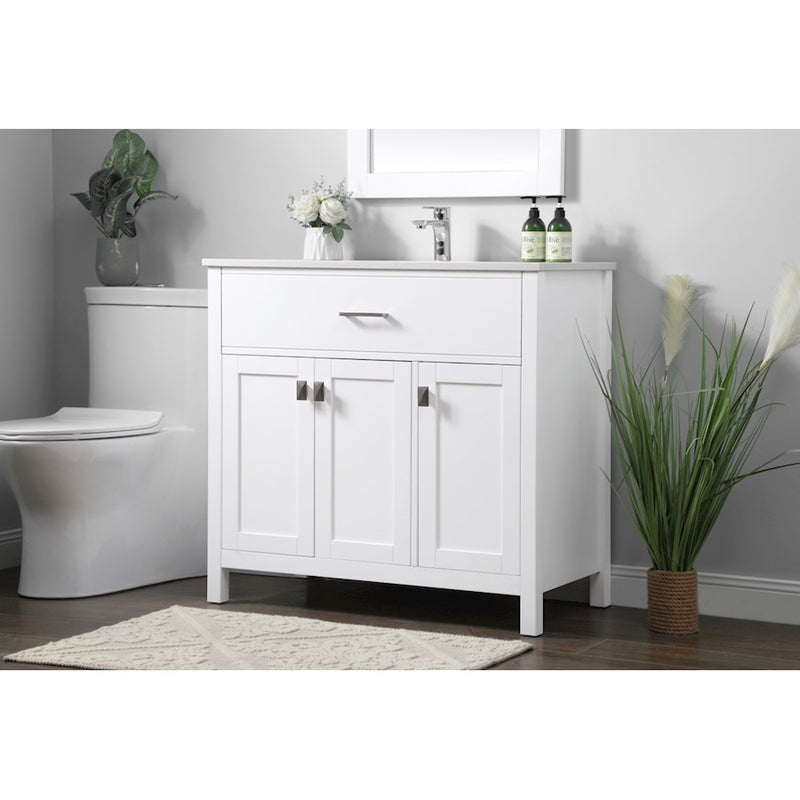 Elegant Lighting Harrison 36"L Single Vanity Sink, White