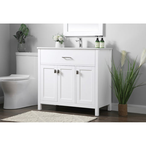 Elegant Lighting Harrison 36"L Single Vanity Sink, White