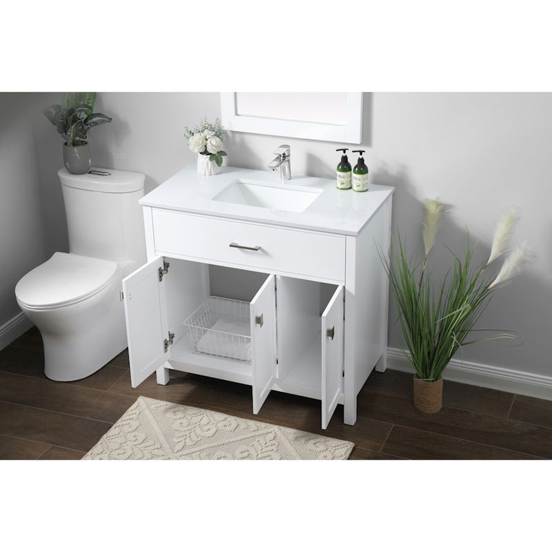 Elegant Lighting Harrison 36"L Single Vanity Sink, White