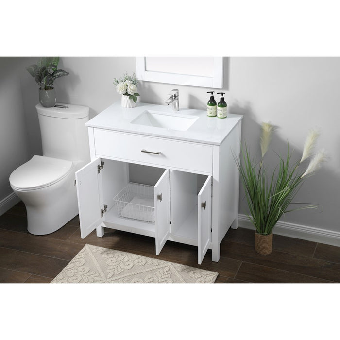 Elegant Lighting Harrison 36"L Single Vanity Sink, White