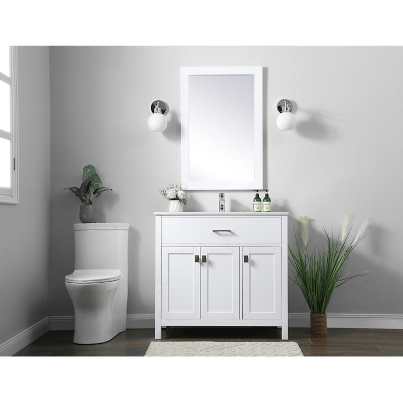 Elegant Lighting Harrison 36"L Single Vanity Sink, White