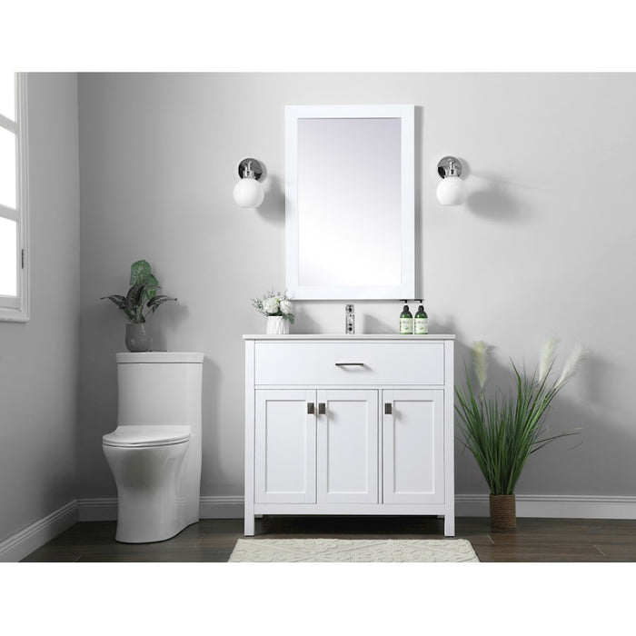 Elegant Lighting Harrison 36"L Single Vanity Sink, White