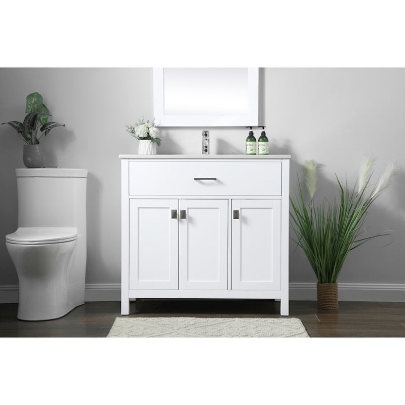 Elegant Lighting Harrison 36"L Single Vanity Sink, White