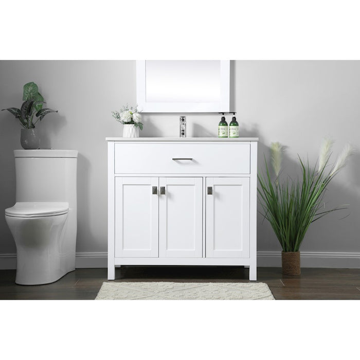 Elegant Lighting Harrison 36"L Single Vanity Sink, White