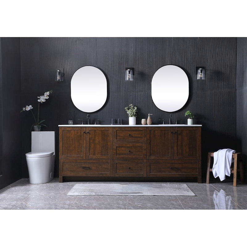 Elegant Lighting Soma 84"L Double Vanity Sink, Expresso