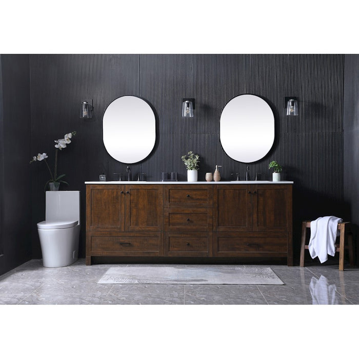 Elegant Lighting Soma 84"L Double Vanity Sink, Expresso