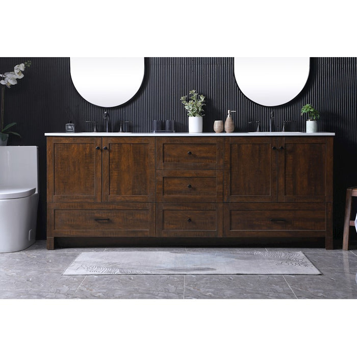 Elegant Lighting Soma 84"L Double Vanity Sink, Expresso