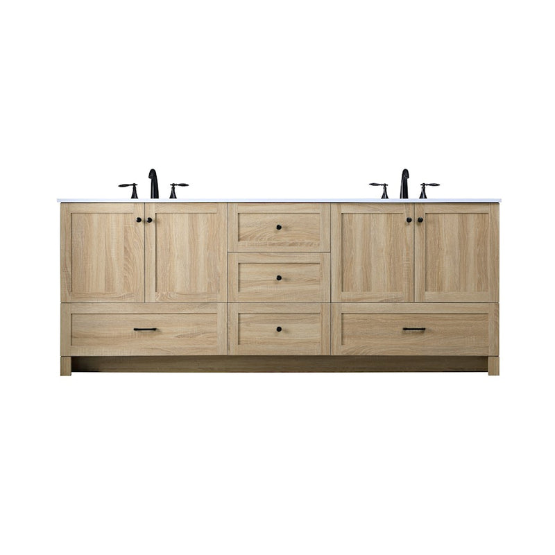 Elegant Kitchen/Bath Soma 84" Double Bathroom Vanity, Mango Wood - VF2884DMW