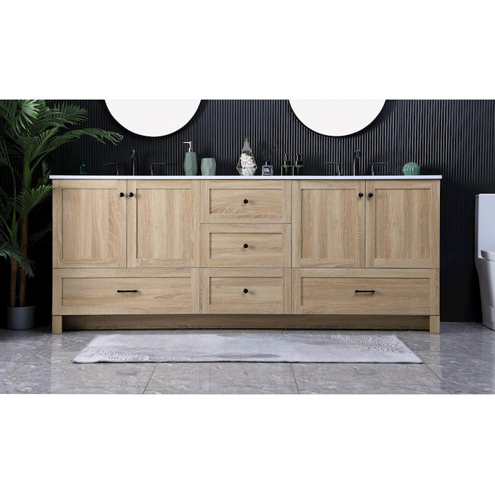 Elegant Kitchen/Bath Soma 84" Double Bathroom Vanity, Mango Wood