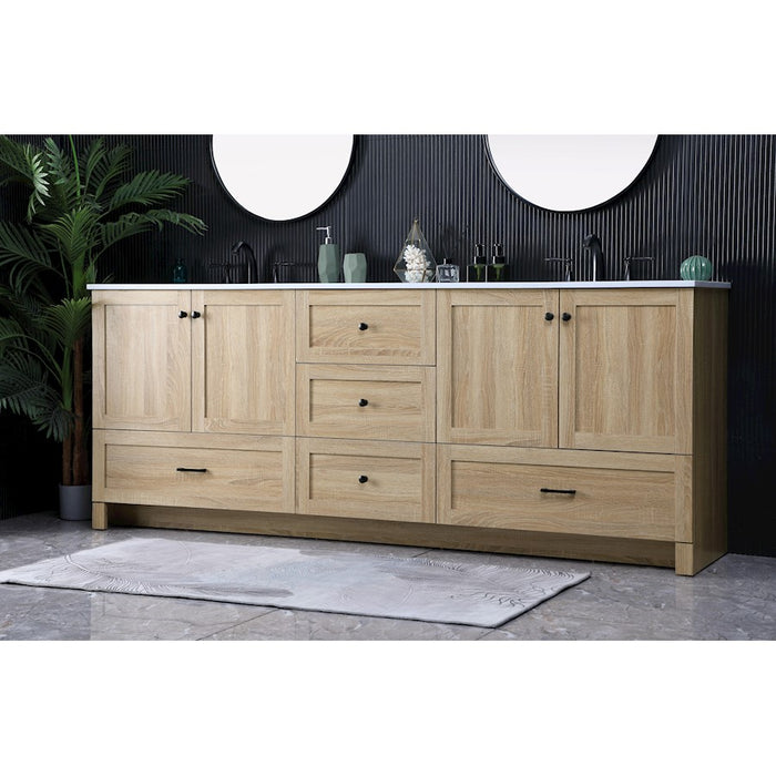 Elegant Kitchen/Bath Soma 84" Double Bathroom Vanity, Mango Wood