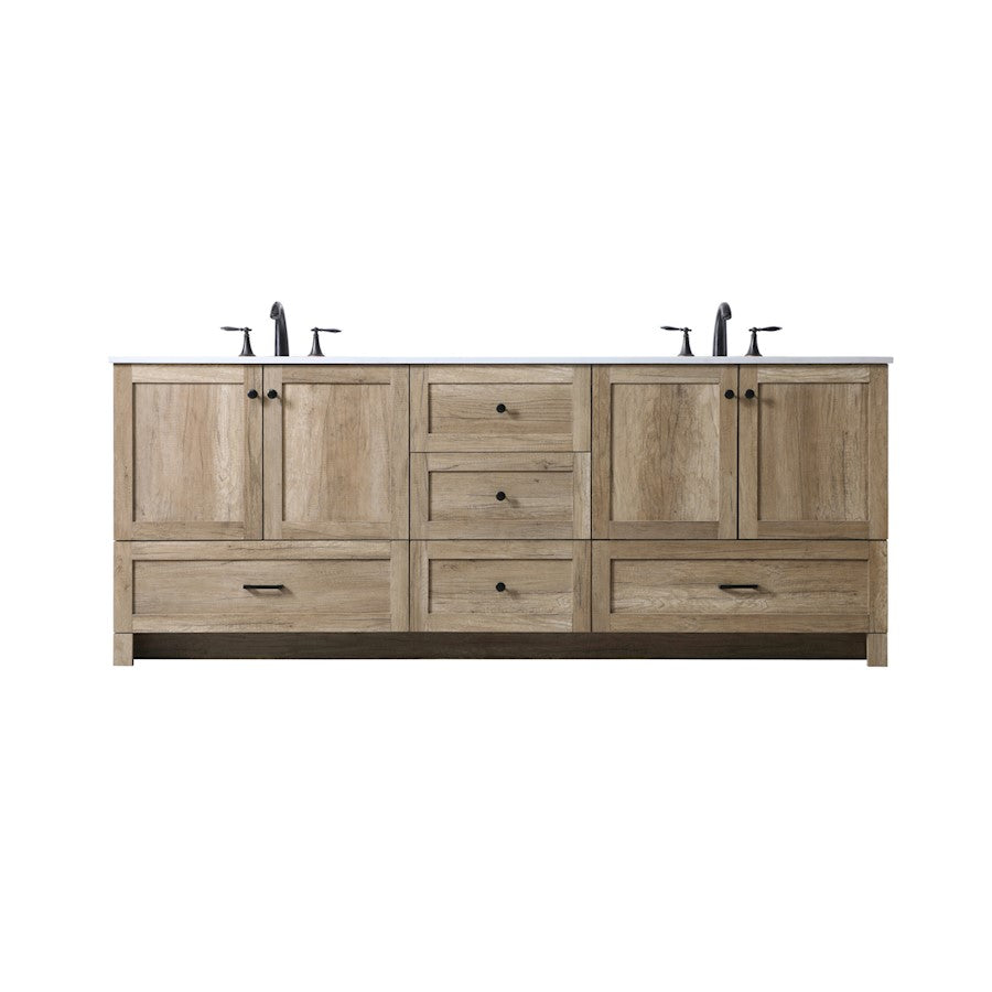 Elegant Lighting Soma 84"L Double Vanity Sink, Natural Oak - VF2884DNT