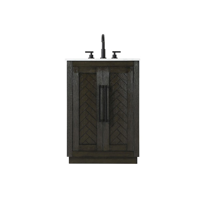 Elegant Kitchen/Bath Chase 24" Bathroom Vanity, Chocolate Oak - VF29024CO