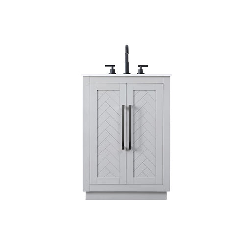 Elegant Kitchen/Bath Chase 24" Bathroom Vanity, Grey - VF29024GR