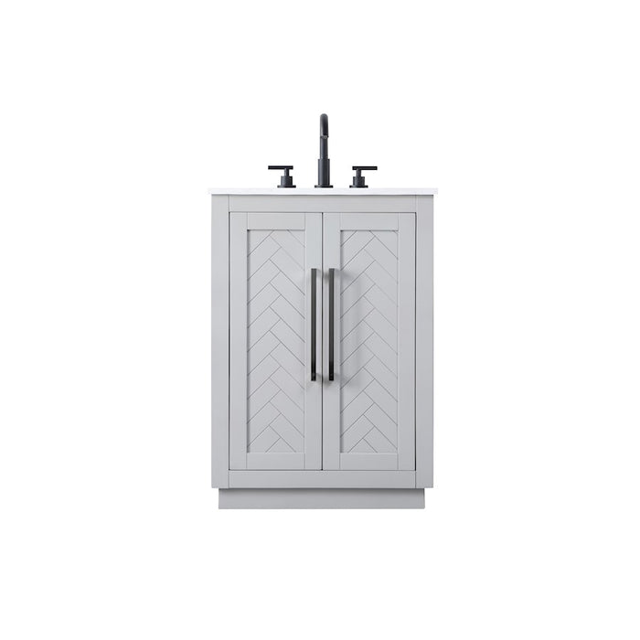 Elegant Kitchen/Bath Chase 24" Bathroom Vanity, Grey - VF29024GR