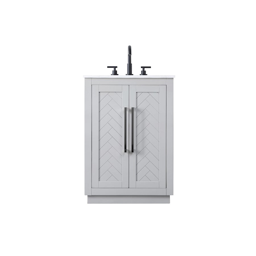 Elegant Kitchen/Bath Chase 24" Bathroom Vanity, Grey - VF29024GR