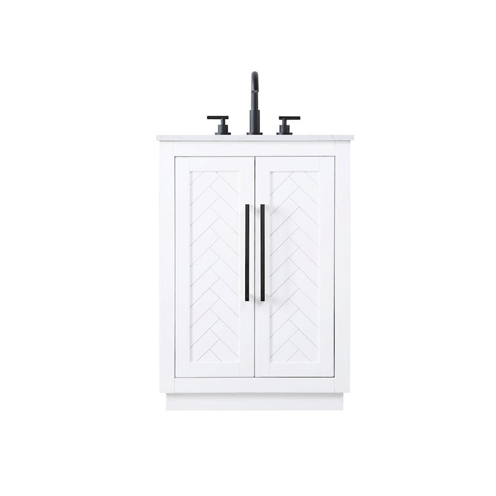 Elegant Kitchen/Bath Chase 24" Bathroom Vanity, White - VF29024WH