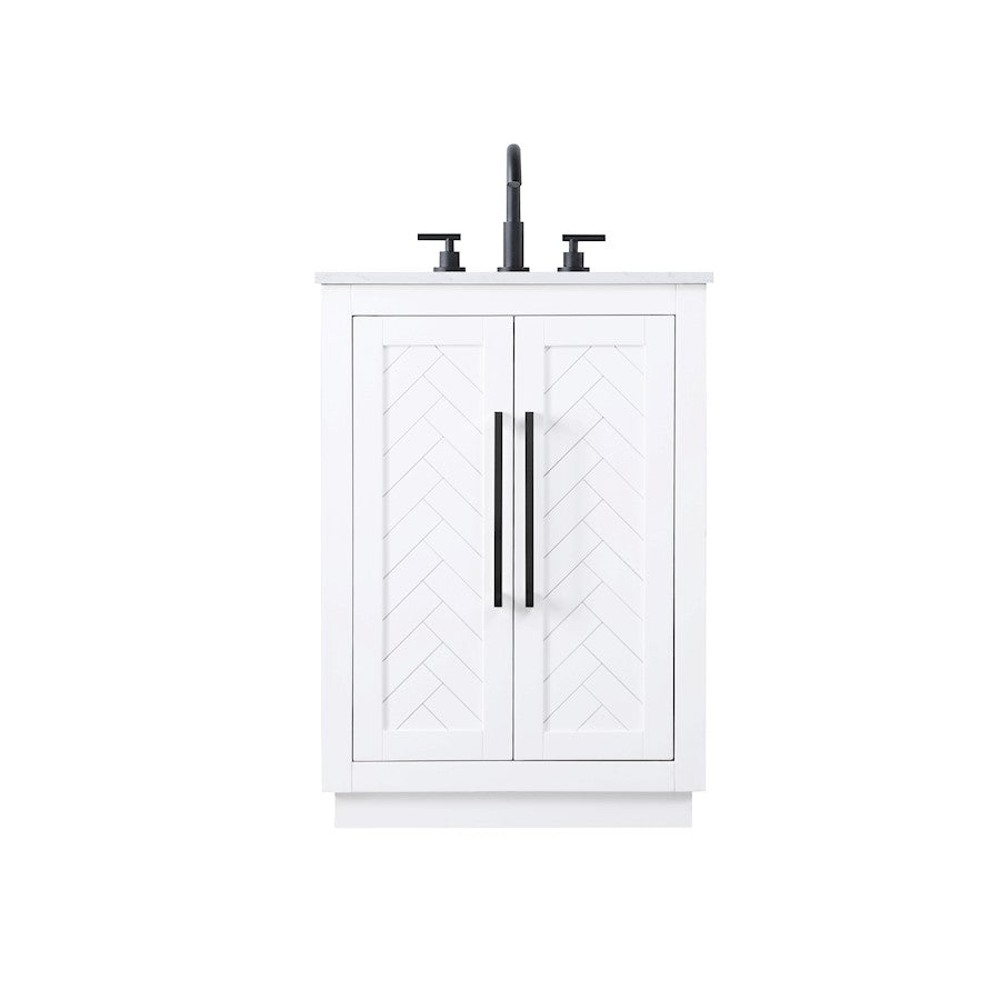 Elegant Kitchen/Bath Chase 24" Bathroom Vanity, White - VF29024WH