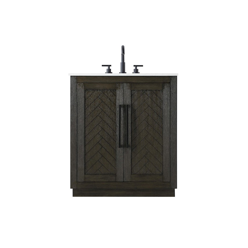 Elegant Kitchen/Bath Chase 30" Bathroom Vanity, Chocolate Oak - VF29030CO