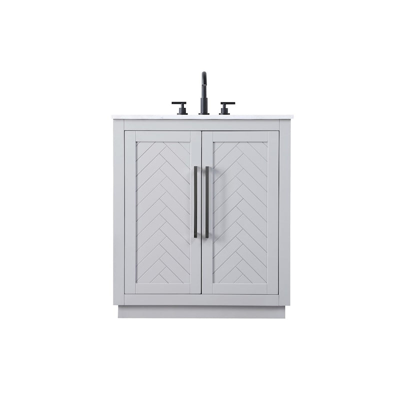 Elegant Kitchen/Bath Chase 30" Bathroom Vanity, Grey - VF29030GR