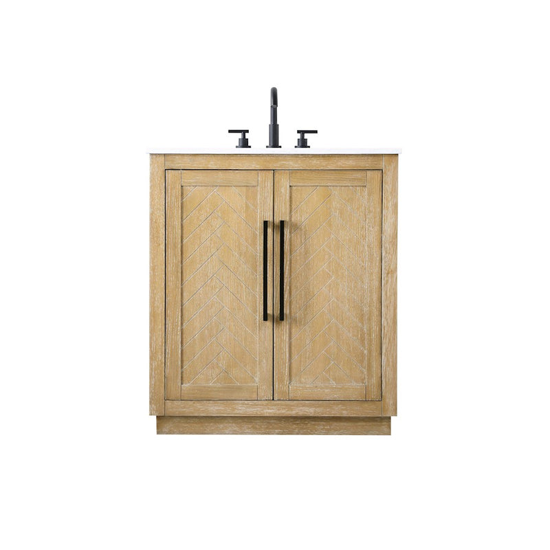 Elegant Kitchen/Bath Chase 30" Bathroom Vanity, Linen Oak - VF29030LO