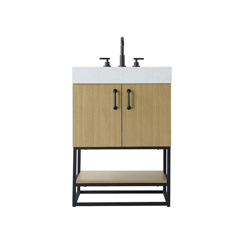 Elegant Kitchen/Bath Caroline 24" Bathroom Vanity, Honey Brown - VF29224MHB